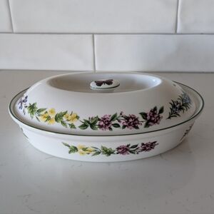 Royal Worcester Herbs Porcelain Tureen Covered Dish Oval